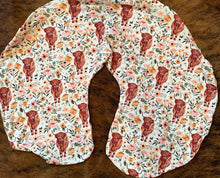 Load image into Gallery viewer, Floral highlander cow baby pillow cover