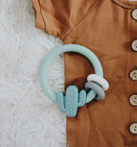 Silicone cactus teether rattle