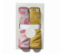 Load image into Gallery viewer, Cowgirl boots and bows burp cloth set