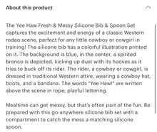 Load image into Gallery viewer, Yeehaw silicone bib and spoon set