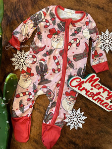 Cowboy Santa baby bamboo Christmas sleeper (sale) – Six shooter boutique