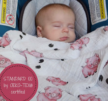 Load image into Gallery viewer, Oink oink baby swaddle blanket