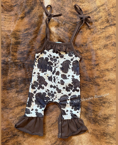 Cowprint baby romper (sale)