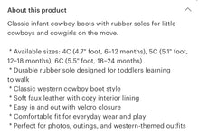 Load image into Gallery viewer, Little buckaroo baby boots