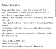 Load image into Gallery viewer, Little cowboy no drip baby bib