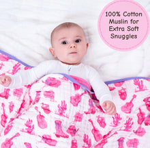Load image into Gallery viewer, Let’s go girls muslin cotton kids/ baby blanket