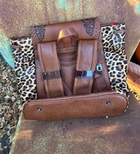 Load image into Gallery viewer, Cheetah tooled backpack purse