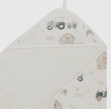 Load image into Gallery viewer, Farmhouse tractor hooded towel cloth set