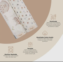 Load image into Gallery viewer, Farmhouse muslin cotton baby swaddle set