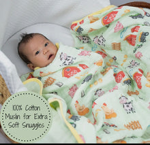 Load image into Gallery viewer, Little farmer baby/toddler muslin blanket