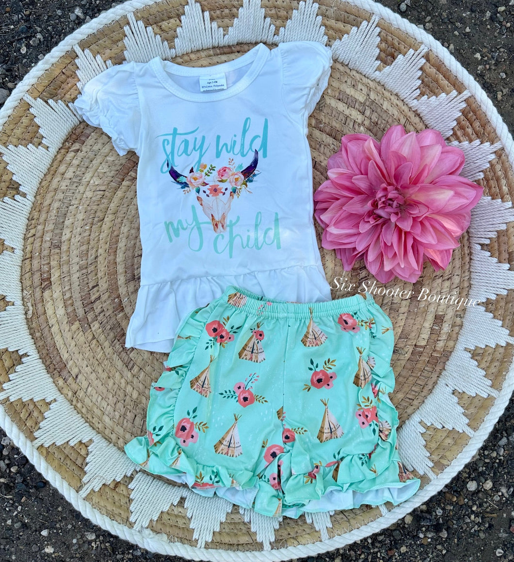 Stay wild shorts set (sale)