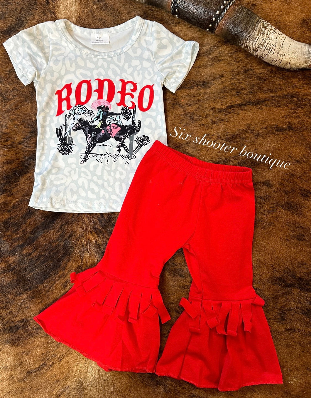 Red fringe rodeo bell set