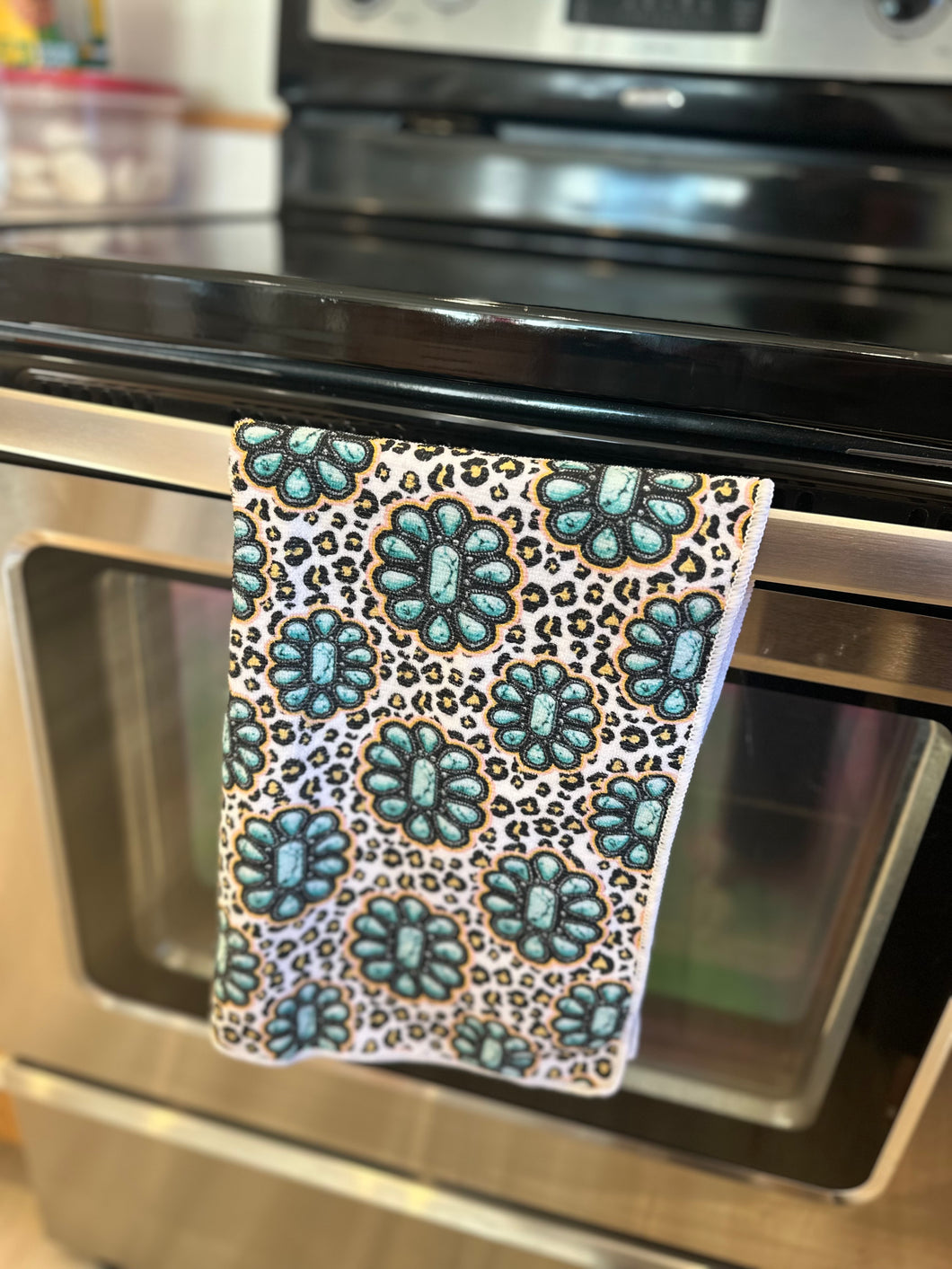 Cheetah concho hand towel