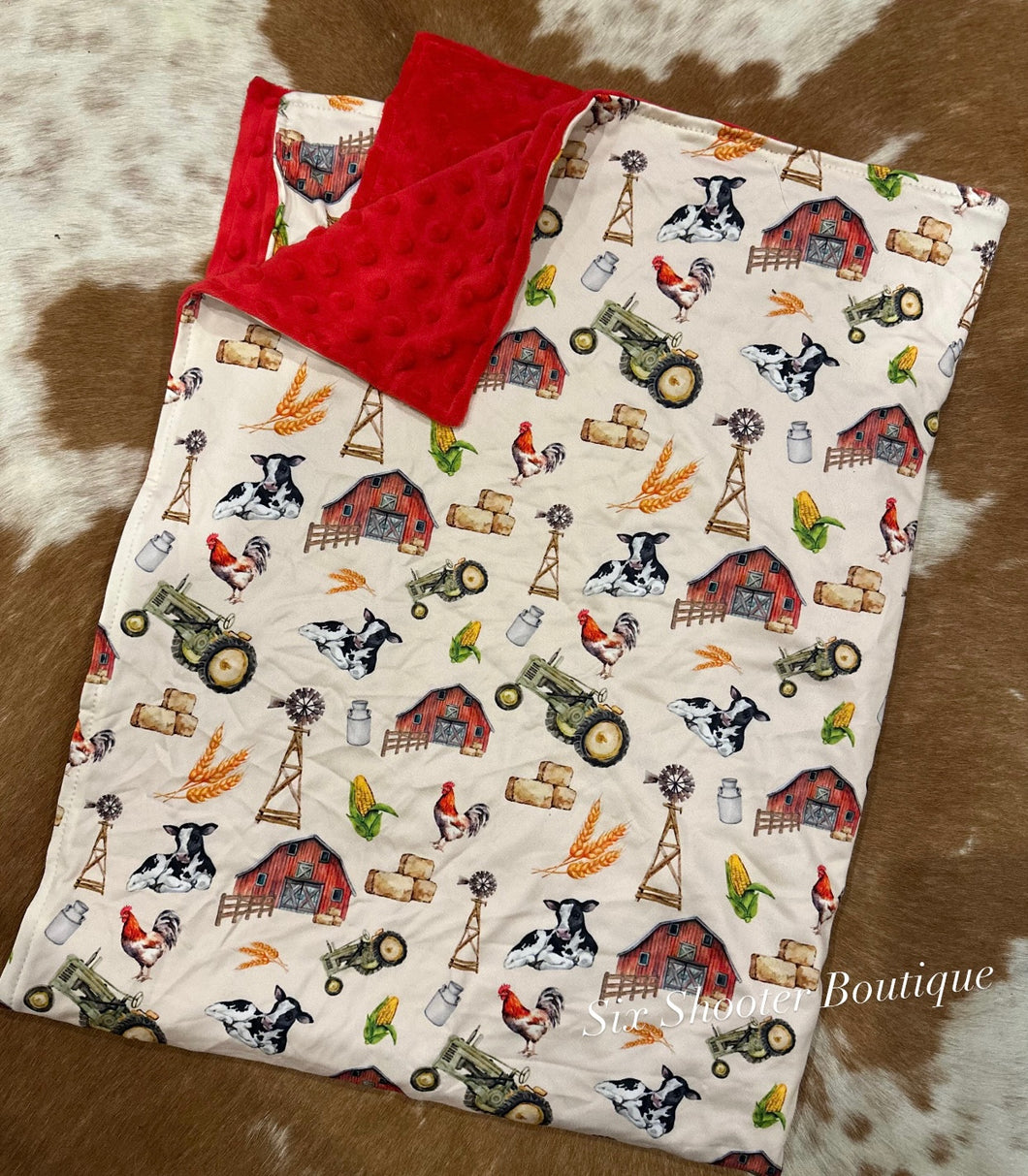 Farm life baby Minky blanket