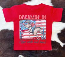 Load image into Gallery viewer, Dreamin in red white and blue kids tee