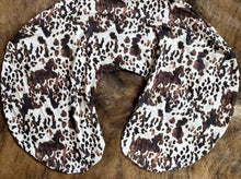 Load image into Gallery viewer, Brown cowprint baby pillow cover