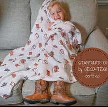 Load image into Gallery viewer, Life is better in boots baby swaddle blanket
