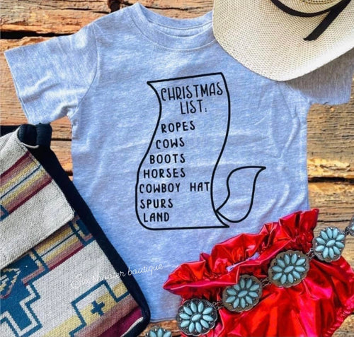 Cow kid Christmas list tee (sale)