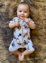 Load image into Gallery viewer, Western life bamboo baby shortie romper