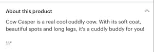Super soft cuddle cow
