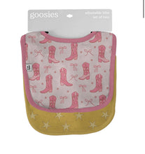 Load image into Gallery viewer, Boots and bows baby bib set