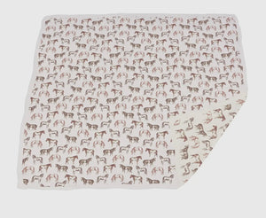 Wild horses bamboo baby blanket