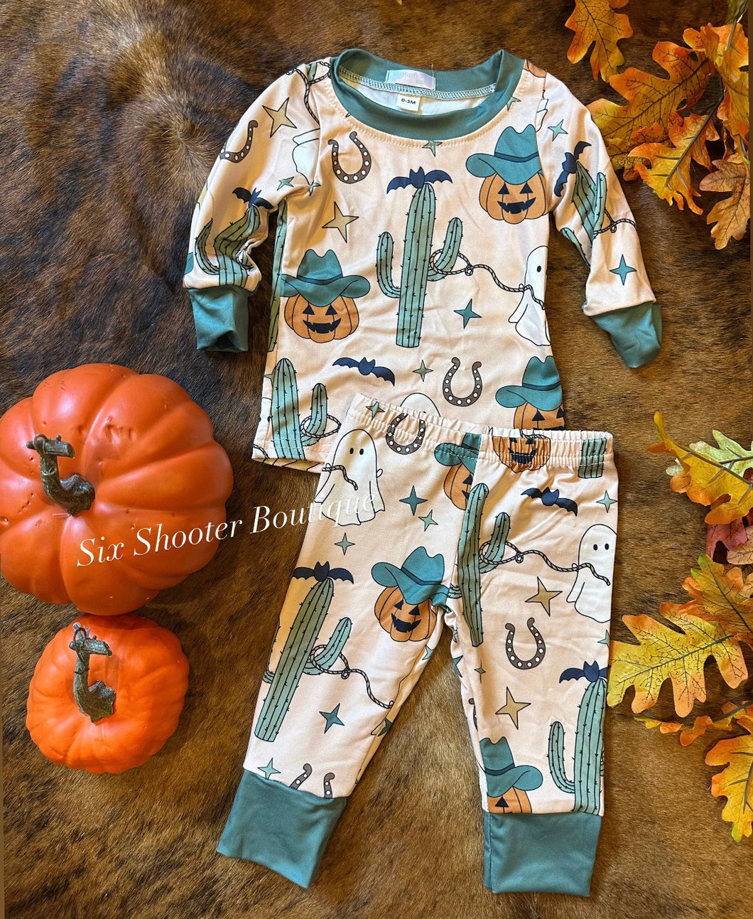 Pumpkin cowboy cactus pj set