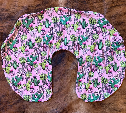 Pink cactus baby boppy pillow cover