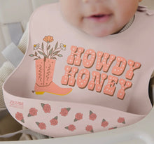 Load image into Gallery viewer, Howdy honey baby no drip bib