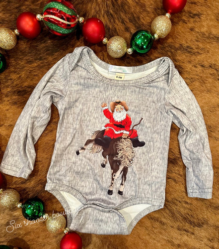 Bucking Santa baby onesie (sale)