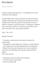Load image into Gallery viewer, Howdy cowgirl kids silverware set