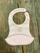 Load image into Gallery viewer, Pink cluster necklace on pink no drip baby bib