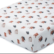 Load image into Gallery viewer, Life is better in boots baby crib sheet