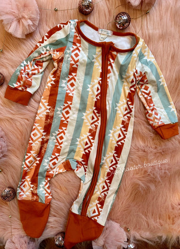 Pastel Aztec baby footie sleeper (sale)