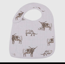 Load image into Gallery viewer, 3 piece western baby bamboo snap bib set