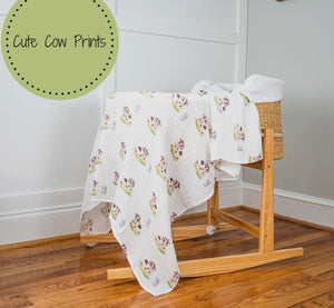Moo moo baby swaddle blanket