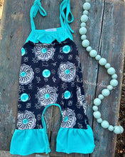 Load image into Gallery viewer, Turquoise concho brand baby romper (sale)