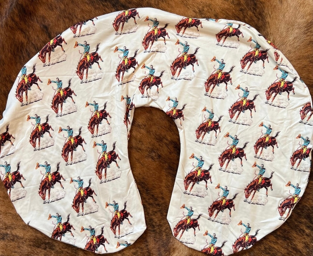Bronc rider baby boppy pillow cover