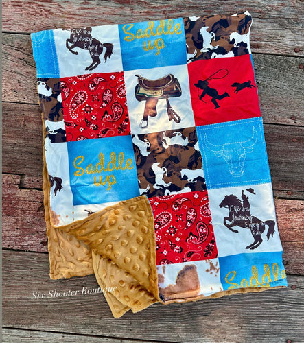 Howdy baby Minky blanket