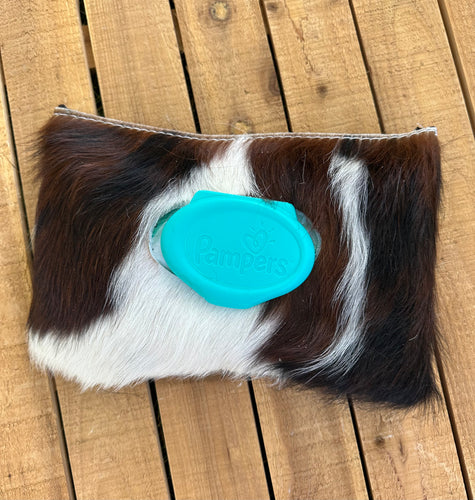 Hair on hide baby wipes case