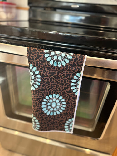 Cheetah concho hand towel