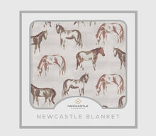 Load image into Gallery viewer, Wild horses bamboo baby blanket