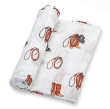 Load image into Gallery viewer, Life is better in boots baby muslin swaddle blanket
