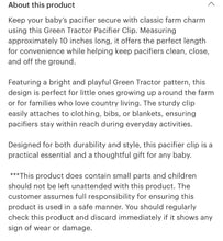 Load image into Gallery viewer, Green tractor baby pacifier clip