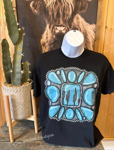 Turquoise concho tee