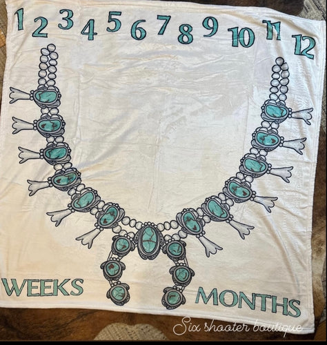 Squash baby milestone blanket