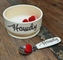 Load image into Gallery viewer, Howdy suction bowl and spoon set