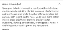 Load image into Gallery viewer, Farmhouse muslin cotton baby swaddle set