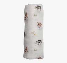 Load image into Gallery viewer, Cow swaddle baby blanket