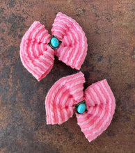 Load image into Gallery viewer, Pink and turquoise piggy hair clips